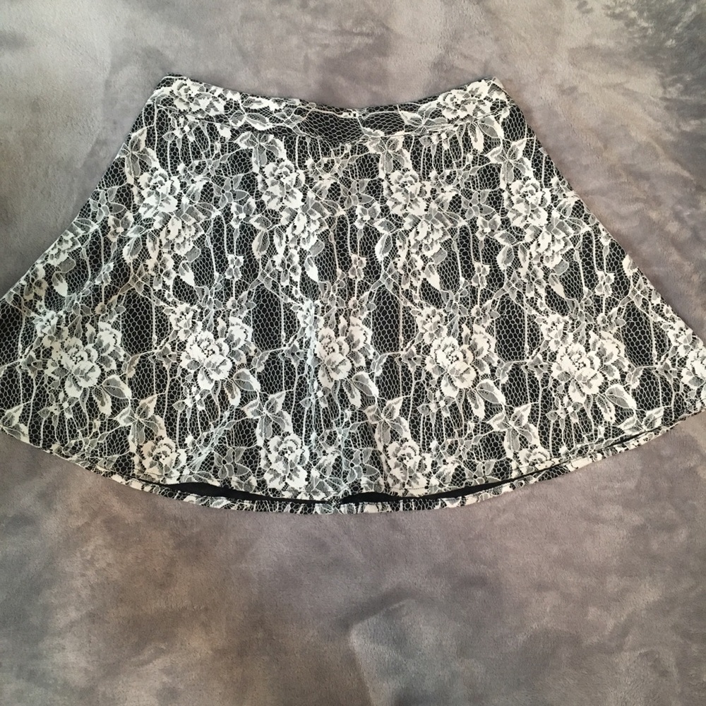 Black and white skirt.